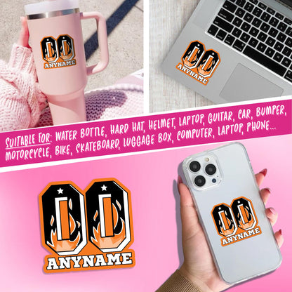 Custom football game day sticker with a name and number – view 5
