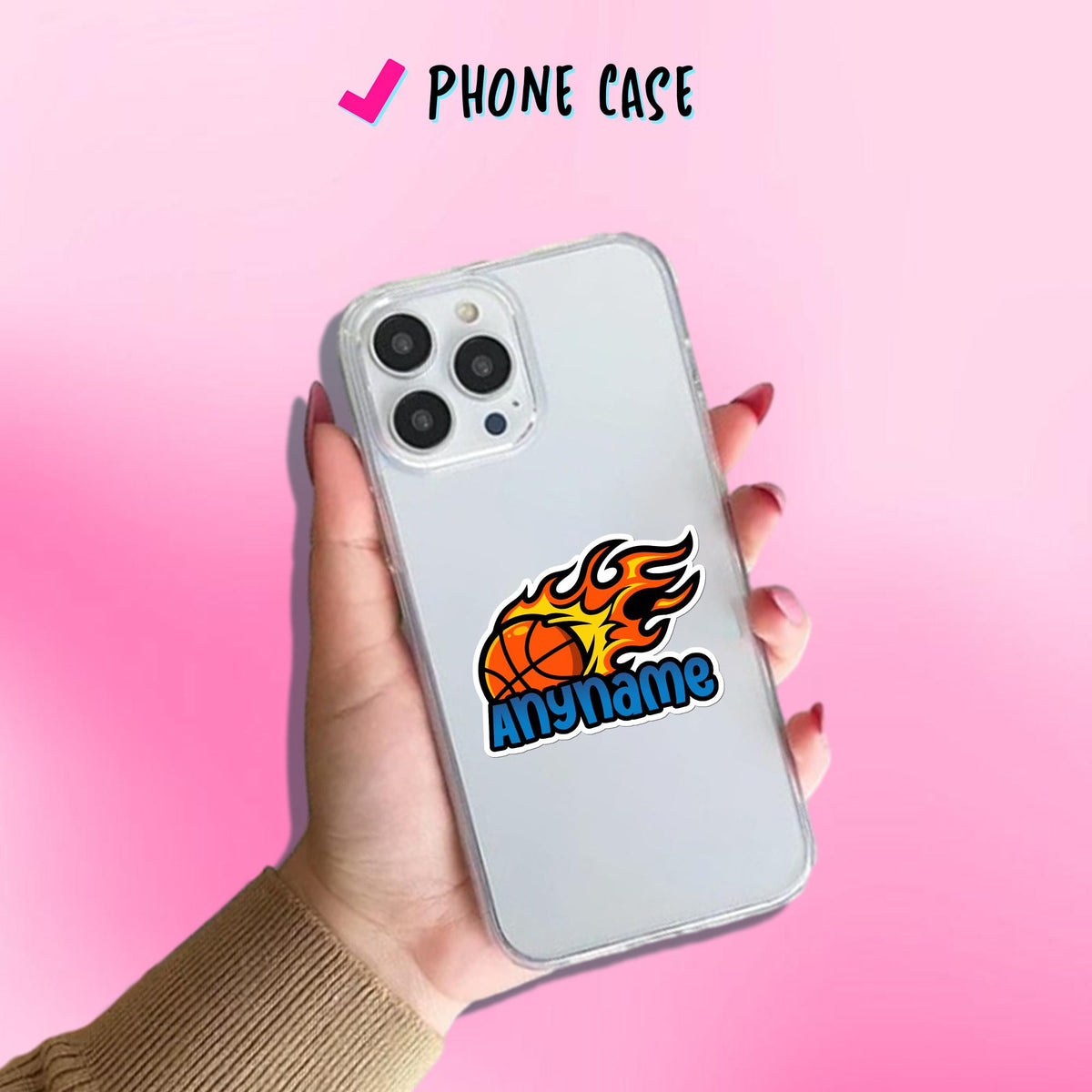 Custom die-cut basketball team sticker with a name and number – view 5