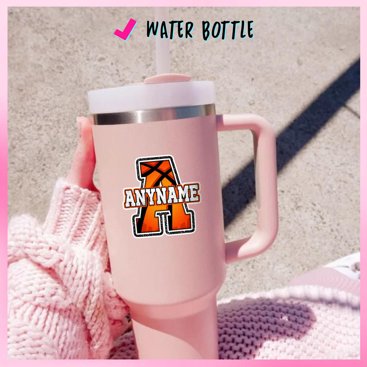 Custom basketball sticker with a big initial and a name – view 6