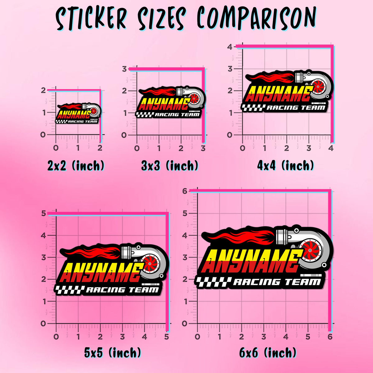 Custom speedy racing motorsport name sticker – view 3