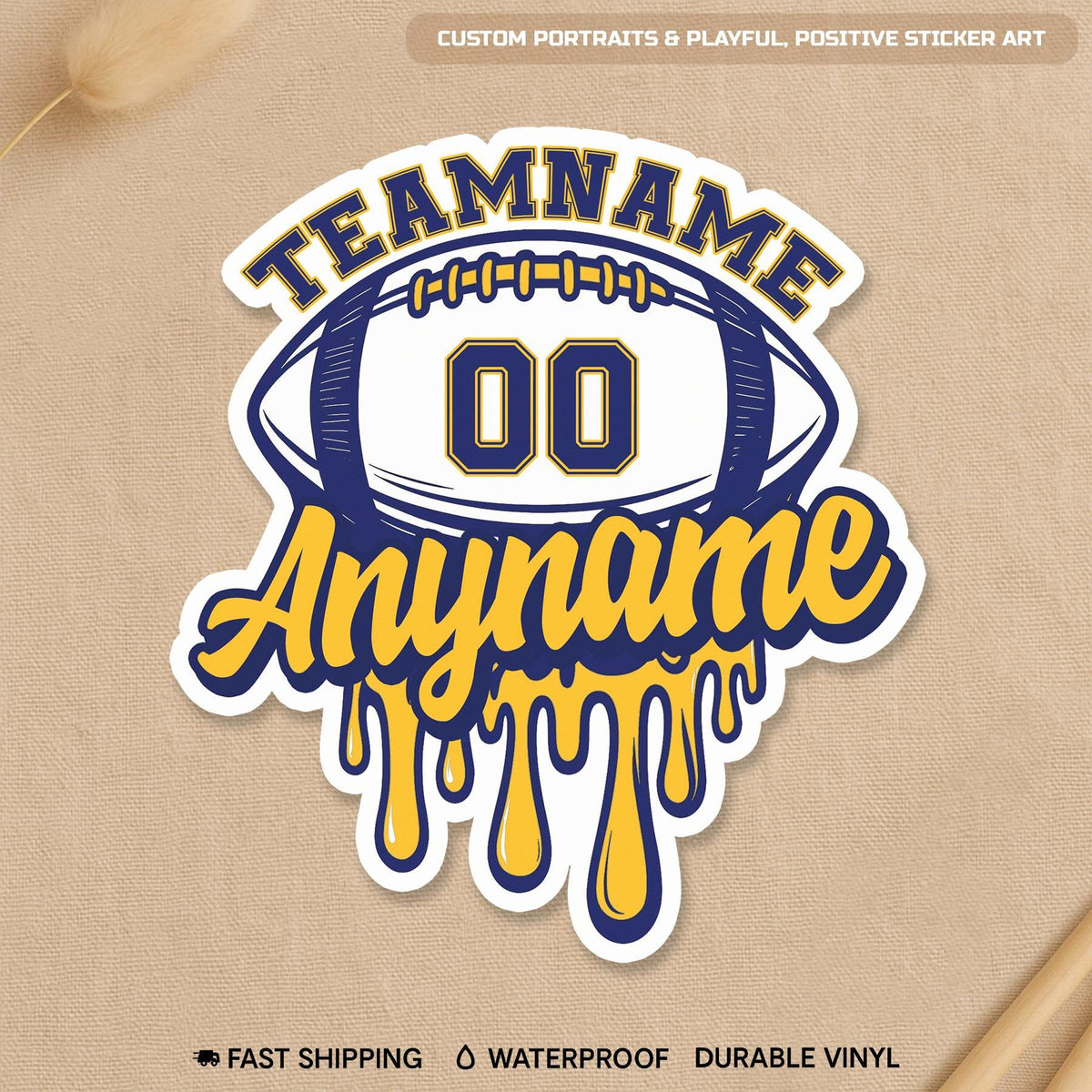 Custom Football Drip Team Name Sticker by Stickreews