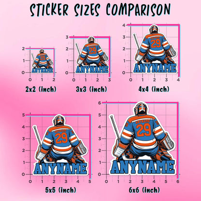 Custom Hockey Goalie Name & Number Sticker by Stickreews — view 3