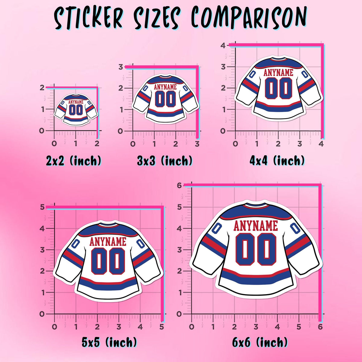 Custom Hockey Jersey Name & Number Sticker by Stickreews — view 3