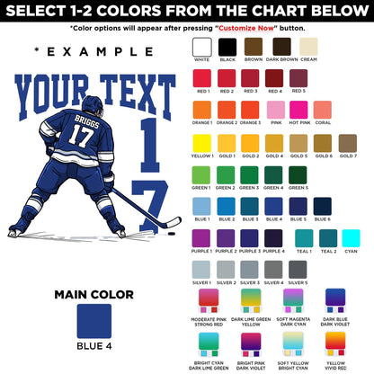 Custom ice hockey team spirit sticker with a name and number – view 2
