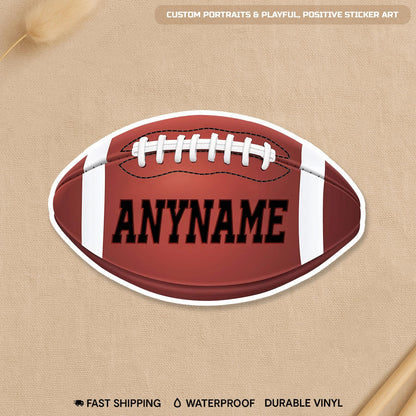 Custom Football Name & Number Sticker by Stickreews