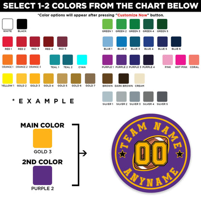 Custom football mom sticker with a name, number and team name – view 2