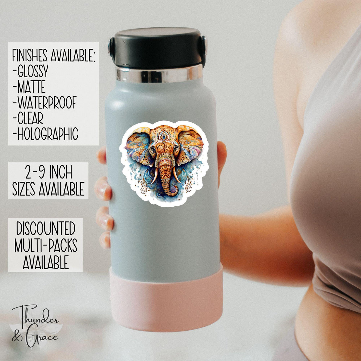 Mandala Elephant sticker – view 2