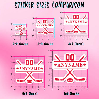 Custom hockey stick sticker with a name and number – view 6