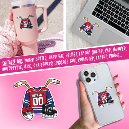 Custom hockey jersey sticker with a name, number and details color – view 7