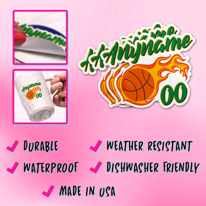 Custom basketball player sticker with a name and number plus an outline color – view 6