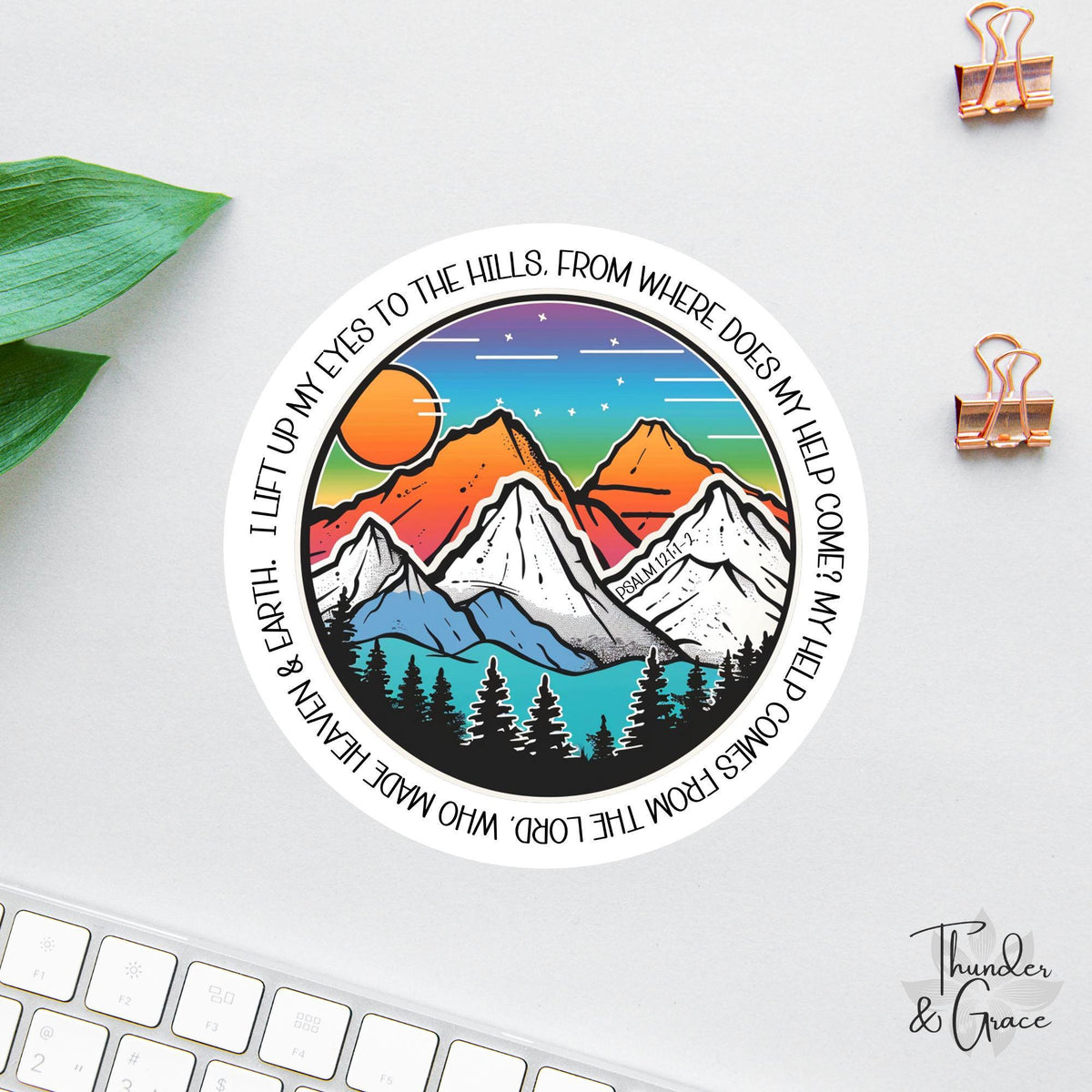My Help Comes from the Lord sticker, psalm 121:1-2 bible verse