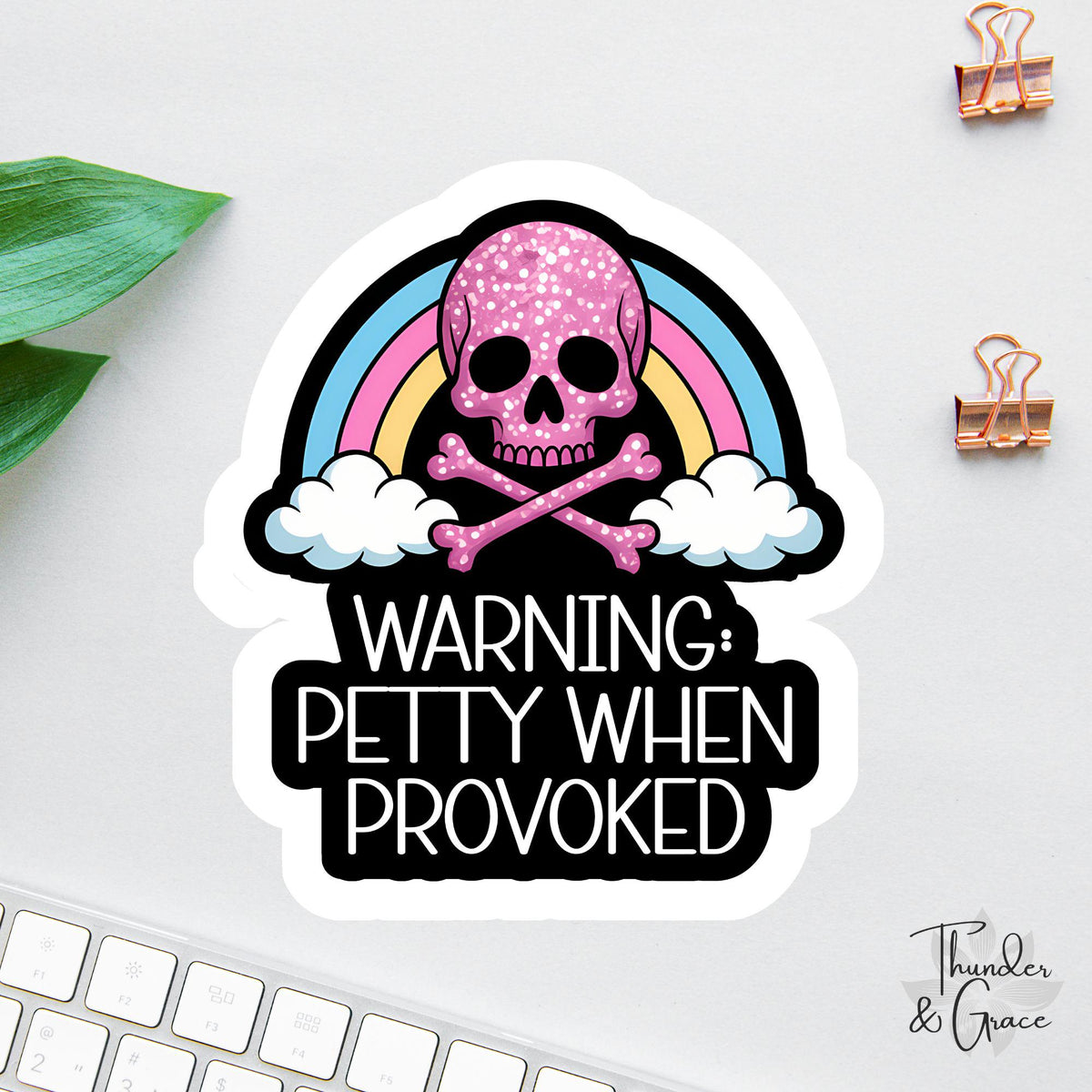 Warning Petty When Provoked sticker