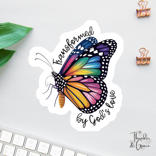 Transformed by God's Love sticker