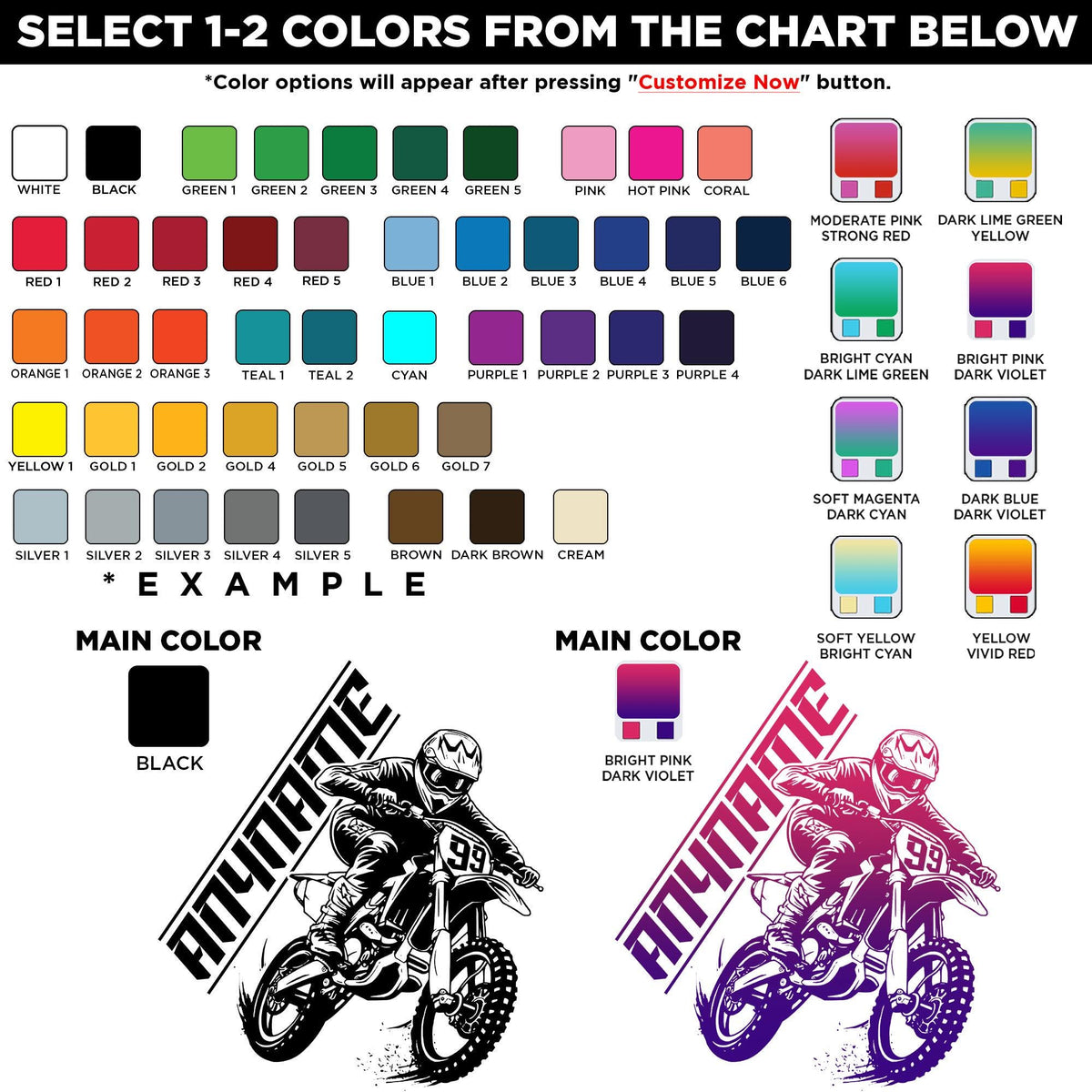Custom Motocross Rider Name & Number Sticker by Stickreews — view 2