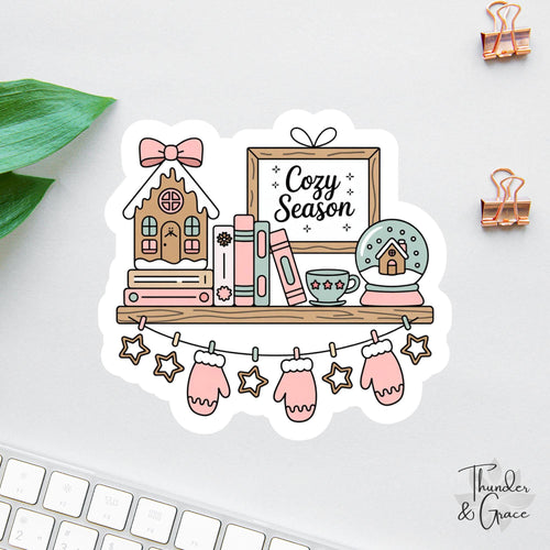 Cozy Season Winter Bookish sticker