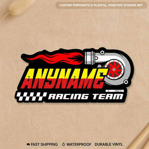 Custom speedy racing motorsport name sticker