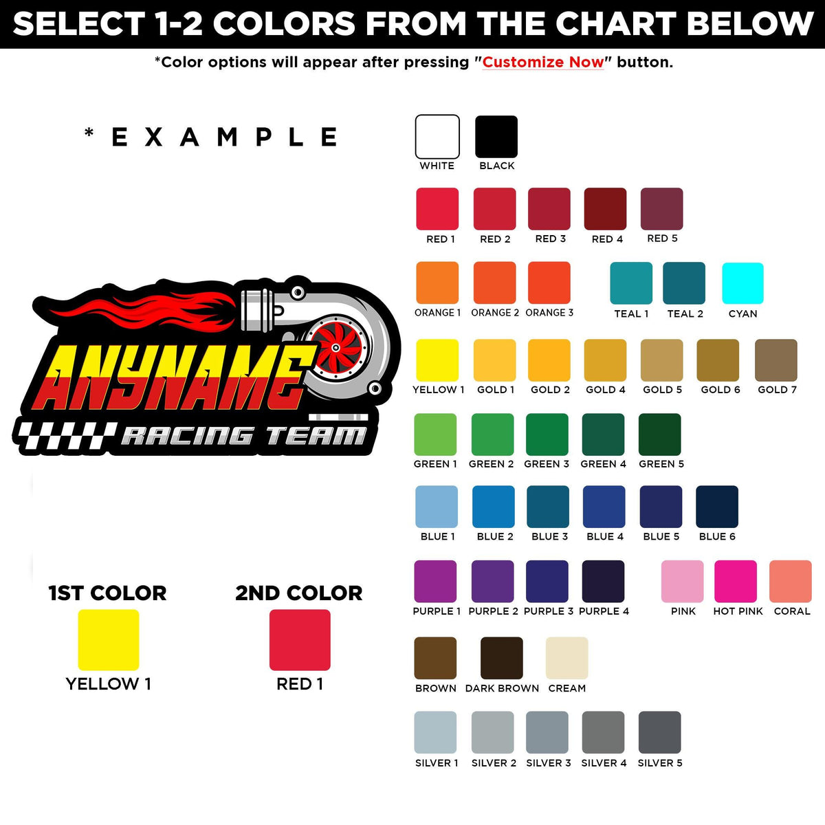 Custom speedy racing motorsport name sticker – view 2