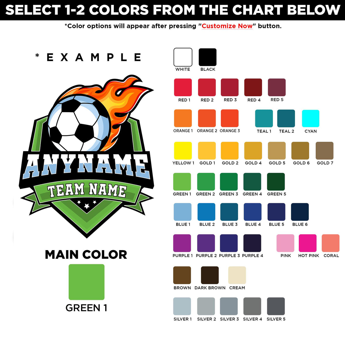 Custom soccer sticker with a player name and team name – view 2