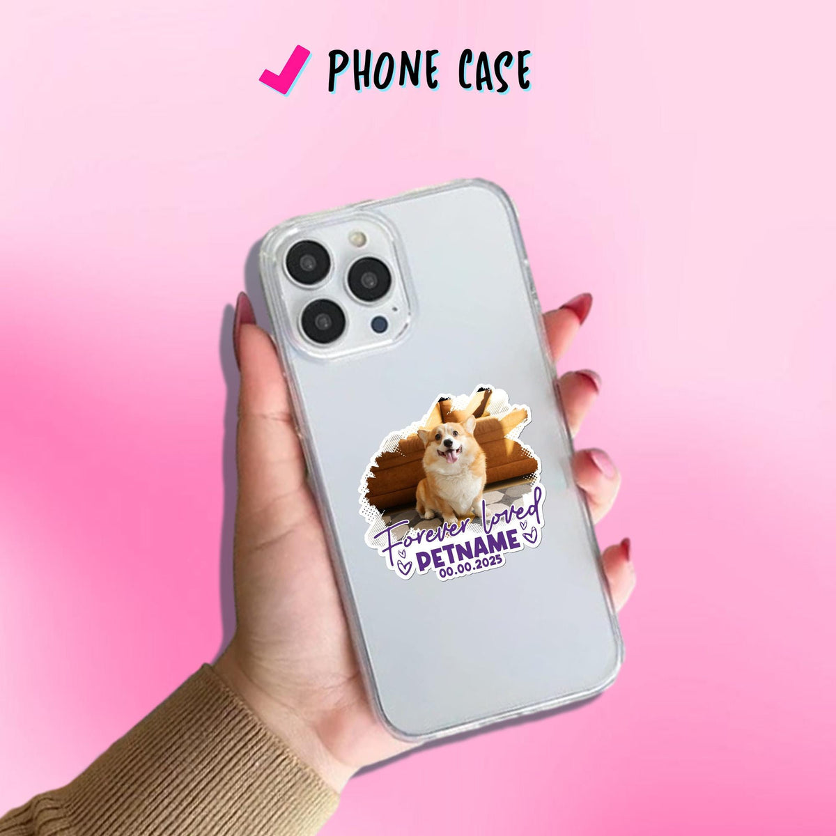 Custom dog memorial sticker with a photo in a paw print heart, name and years – view 5