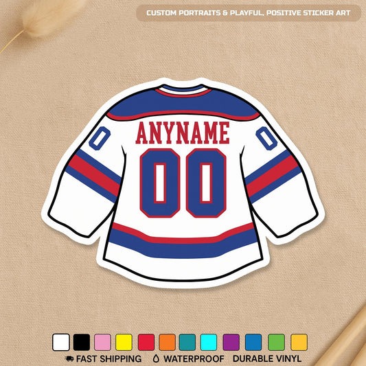 Custom Hockey Jersey Name & Number Sticker by Stickreews