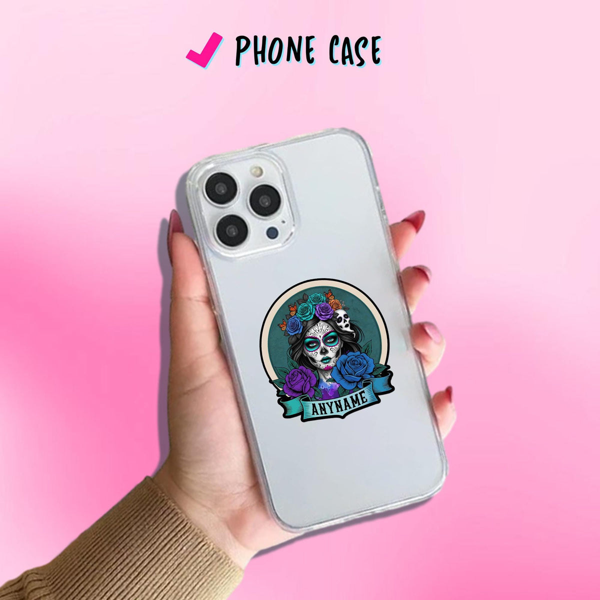 Custom Sugar Skull Name Sticker by Stickreews — view 3
