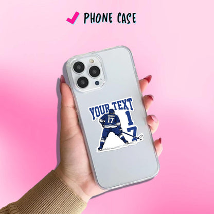 Custom ice hockey team spirit sticker with a name and number – view 4
