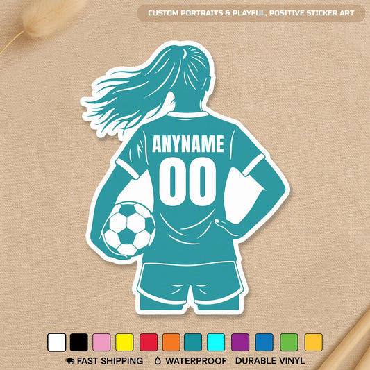 Custom Soccer Name & Number Sticker by Stickreews
