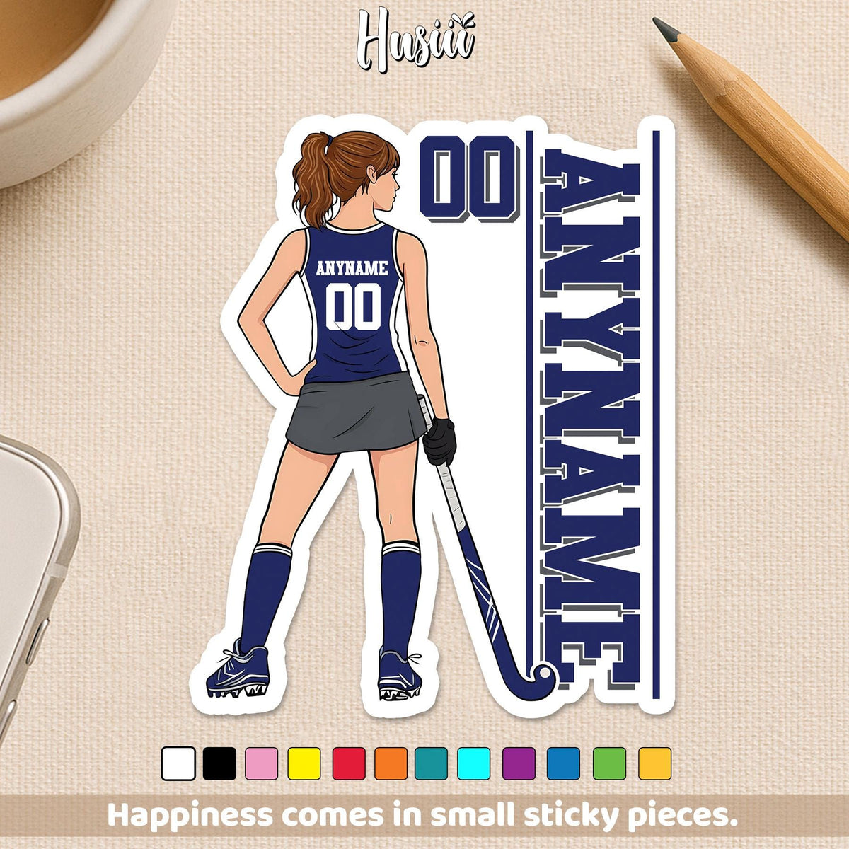 Custom Field Hockey Player Name Sticker by Stickreews