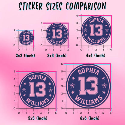Custom baseball bat knob sticker with a name and number – view 3
