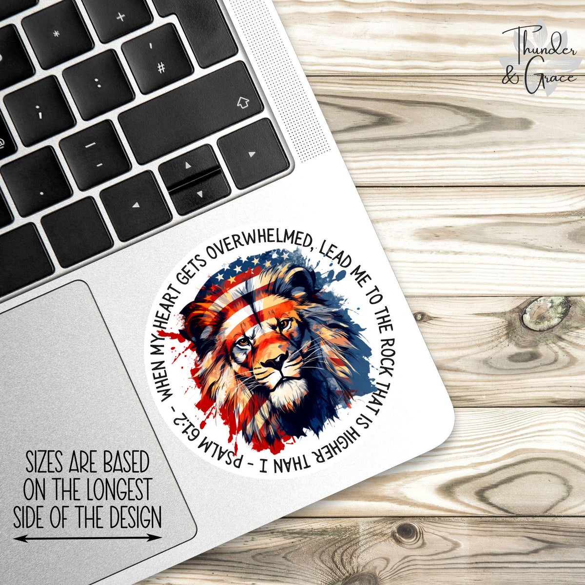 When My Heart Gets Overwhelmed sticker, patriotic lion – view 3