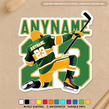 Custom hockey decal with any name and number