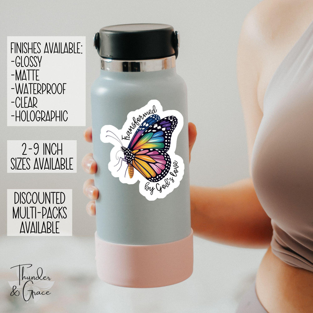 Transformed by God's Love sticker – view 2