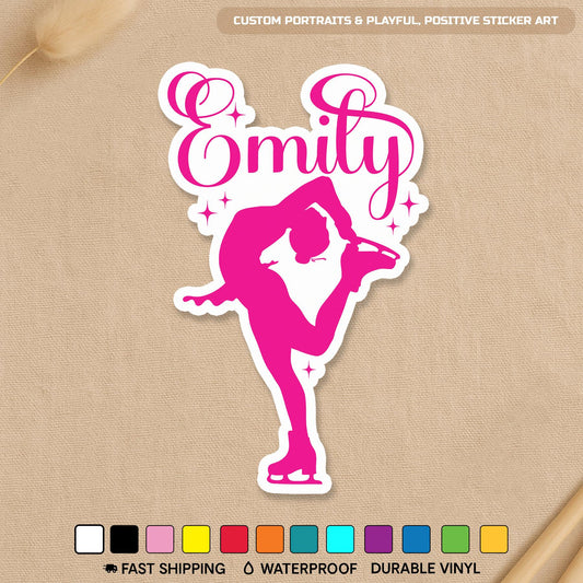 Custom figure skating sticker with a name