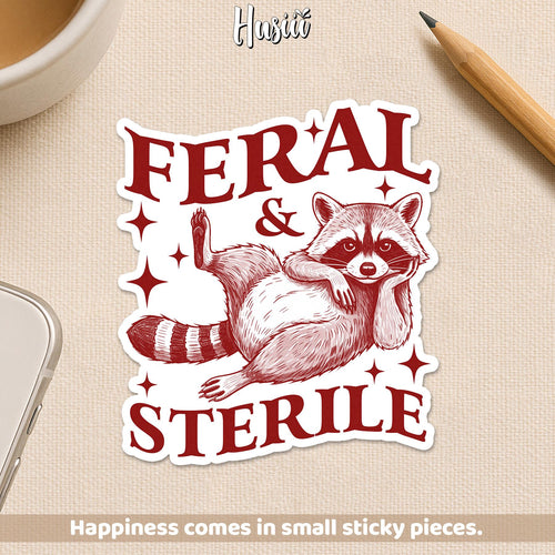 Feral & Sterile Raccoon Sticker by Stickreews