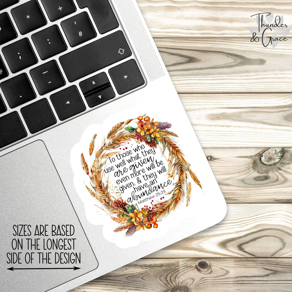 Gratitude and Abundance Bible Verse sticker – view 3