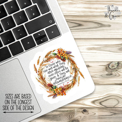 Gratitude and Abundance Bible Verse sticker – view 3