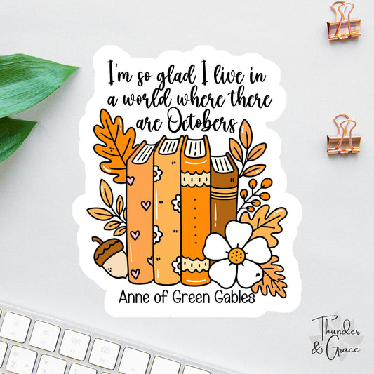 Anne of Green Gables sticker, autumn books