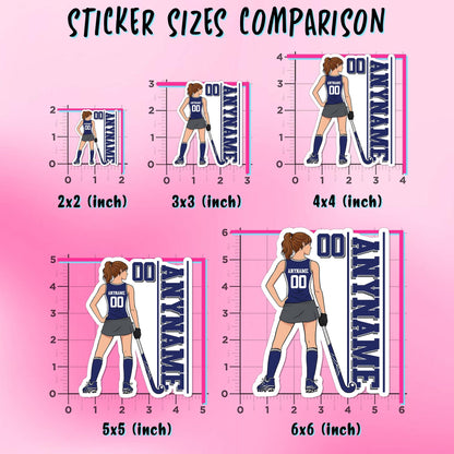 Custom Field Hockey Player Name Sticker by Stickreews — view 3