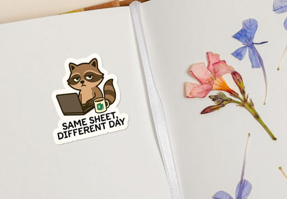Same Sheet Different Day Raccoon for Accountants sticker sheet – view 3