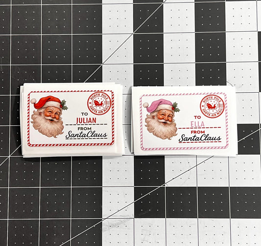 Custom Santa Letter Mailer Sticker 8-Pack sticker pack, north pole