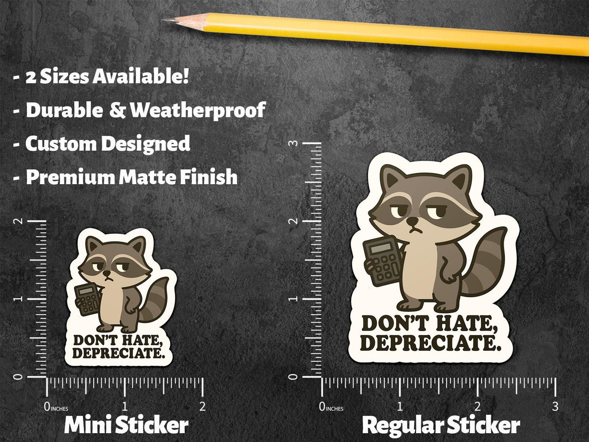 Don’t Hate sticker, finance majors – view 2