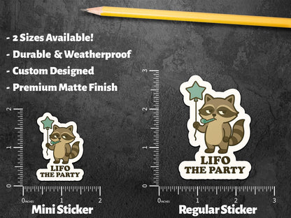 LIFO the Party Raccoon for Accountants sticker, finance students – view 2