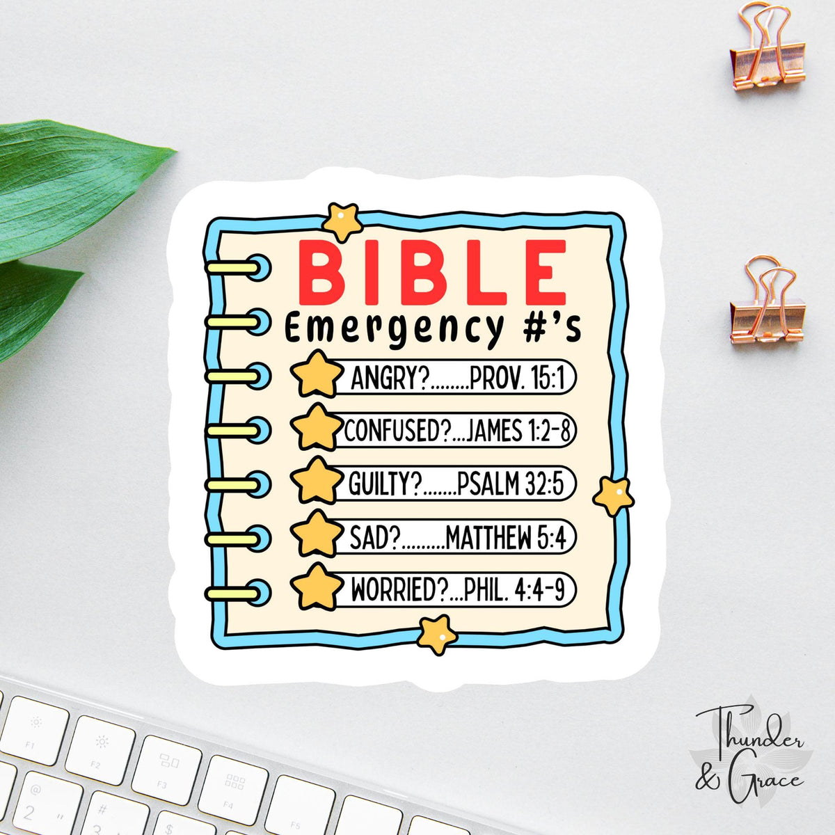 Bible Emergency Numbers sticker