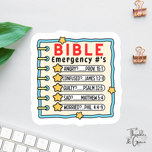 Bible Emergency Numbers sticker