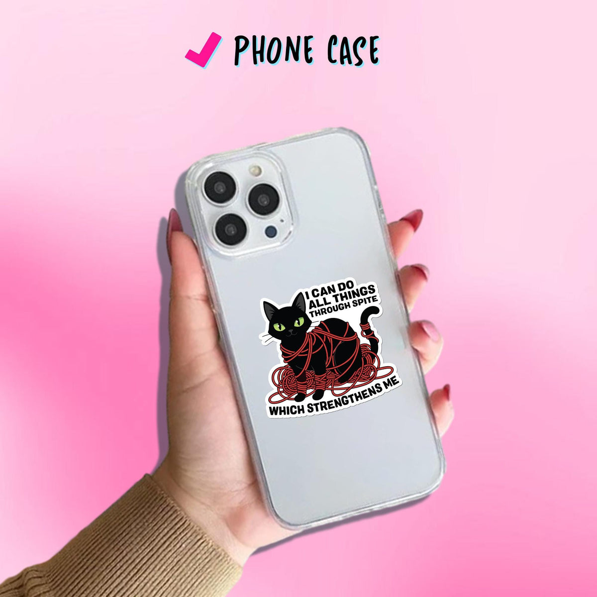 I Can Do All Things Through Spite Cat Sticker by Stickreews — view 3