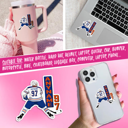 Custom hockey jersey team spirit sticker with a name and number – view 9