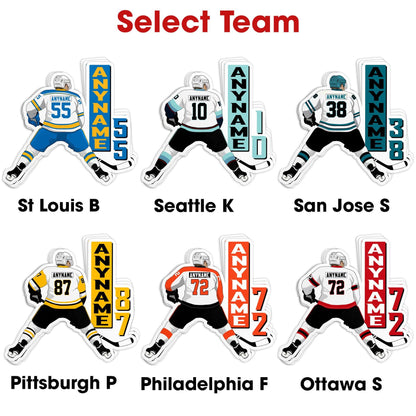 Custom hockey jersey team spirit sticker with a name and number – view 5