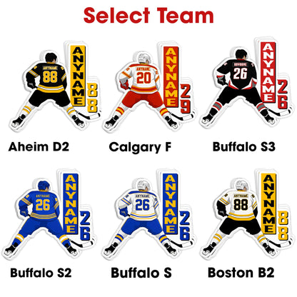 Custom hockey jersey team spirit sticker with a name and number – view 7