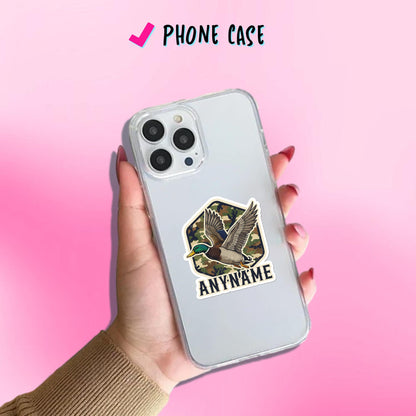 Custom camo flying duck sticker with a name – view 3