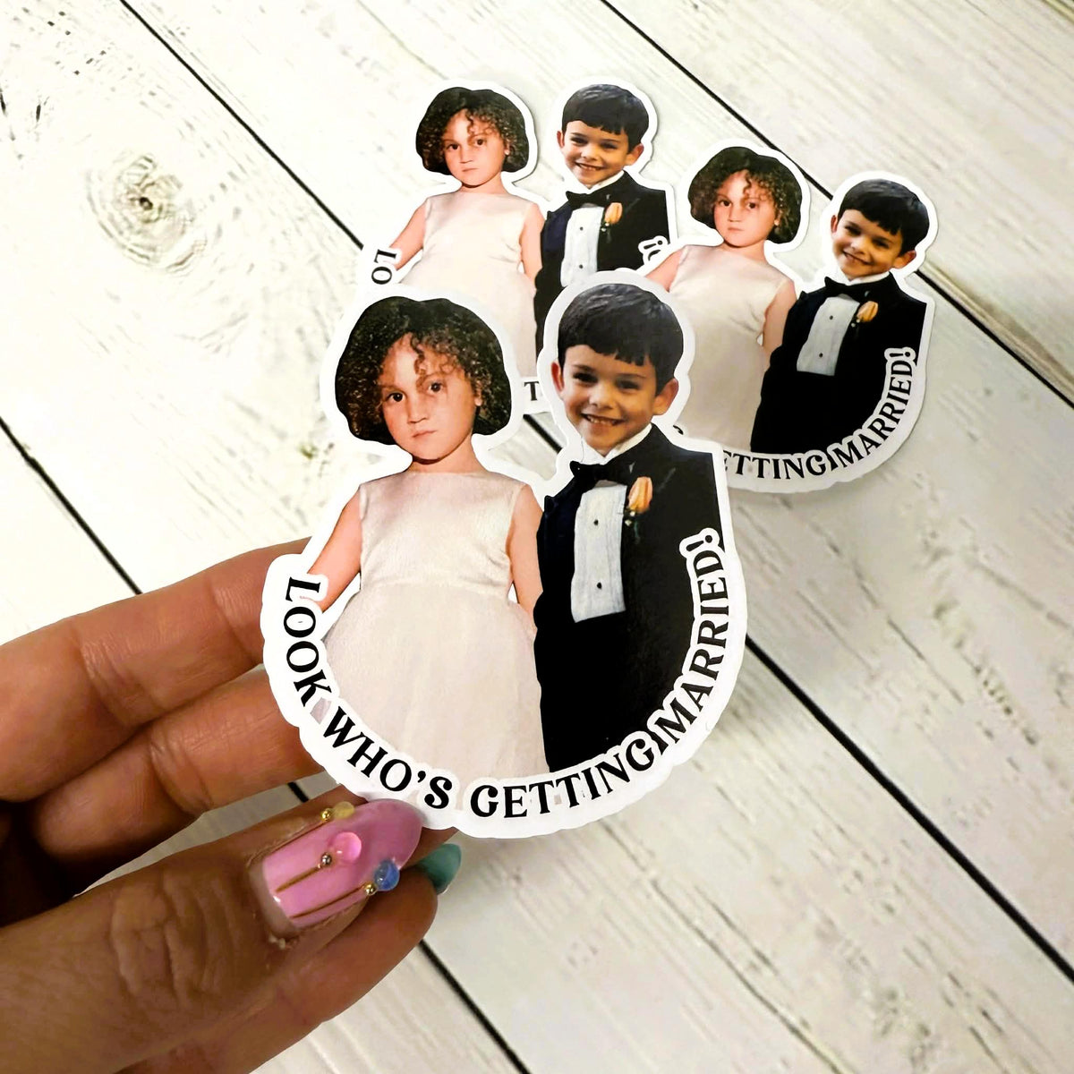 Gender Reveal Team Boy Team Girl sticker, custom photo – view 2
